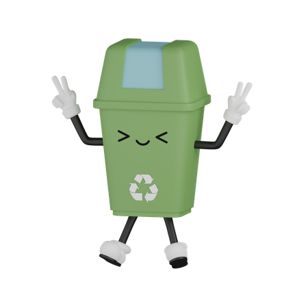 So glücklich Mülleimer  3D Icon