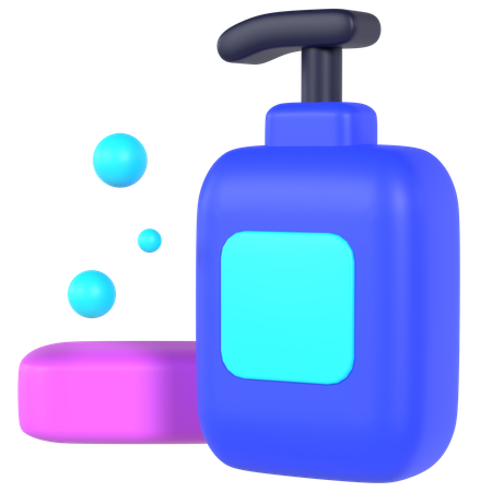 Soap And Liquid Wash 3D Illustration