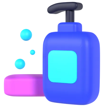 Soap And Liquid Wash  3D Illustration