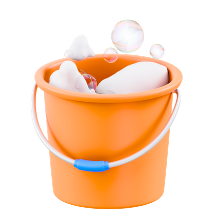 Soap Bubble Bucket  3D Icon