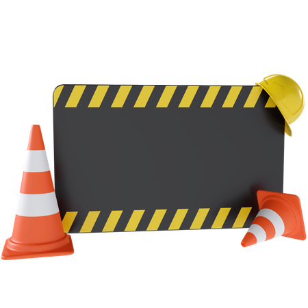 Sob placa de construção  3D Icon