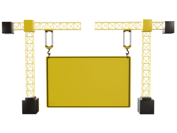 Sob placa de construção  3D Icon