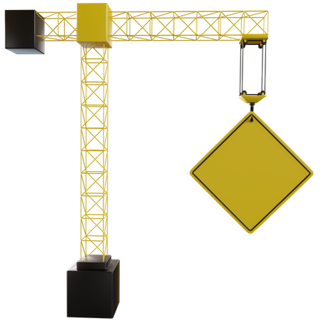 Sob placa de construção  3D Icon