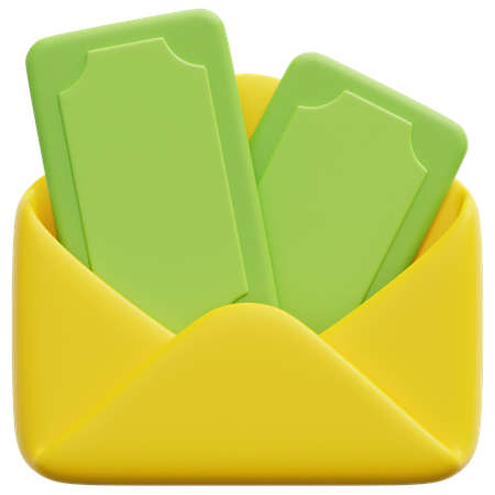 Sobre en efectivo  3D Icon