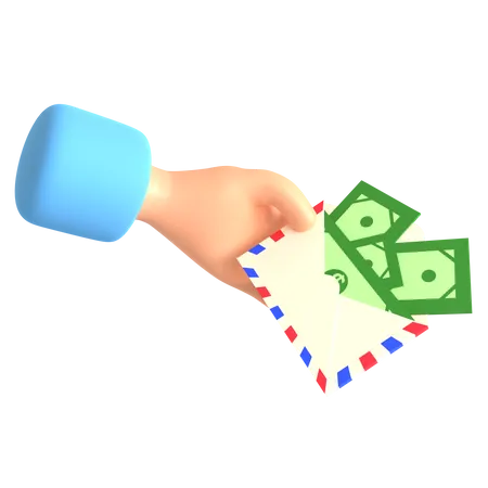 Sobre de dinero  3D Illustration
