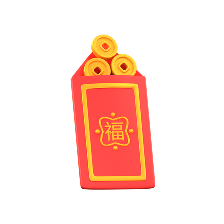Sobre de dinero chino  3D Icon