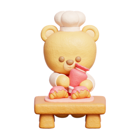 Sobremesa de Urso Fofo  3D Icon