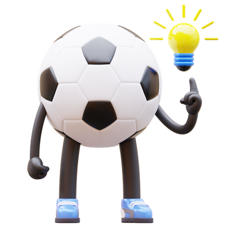 Soccer Ball Character Get Idea  3D Illustration