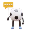 Soccer Ball Character Holding Communication Balloon