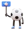 Soccer Ball Character Holding Like Sign