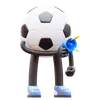 Soccer Ball Character Holding Megaphone For Marketing