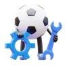 Soccer Ball Character Is Doing Maintenance