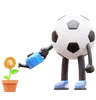 Soccer Ball Character Watering Money Plant For Investment