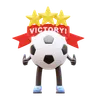 Soccer Ball Character Winner And Earn Stars