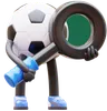 Soccer Ball Character With Magnifying Glass