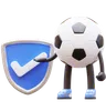 Soccer Ball Character With Verified Shield