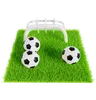 Soccer Balls on Green Field
