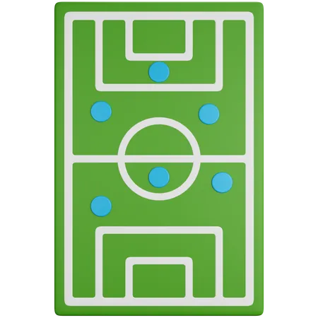 3 D Icon Illustration Soccer Field Strategy 3D Icon