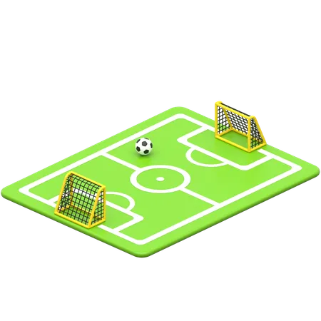 Soccer Field With Ball And Goals  3D Icon