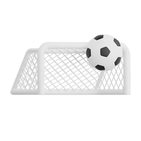 3 D 렌더링 축구 목표 및 축구공 아이콘 그림입니다 투명한 배경에 고립됨 3D Icon