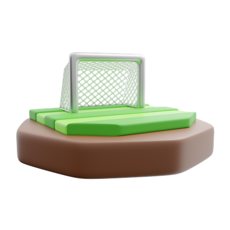 Soccer Goal On Field  3D Icon