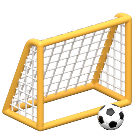 Soccer Goal With Ball  3D Icon