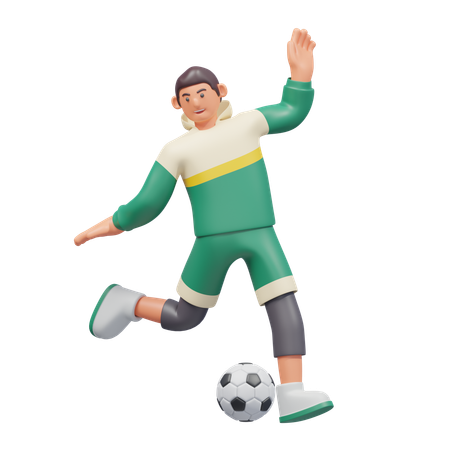 サッカーキック  3D Illustration