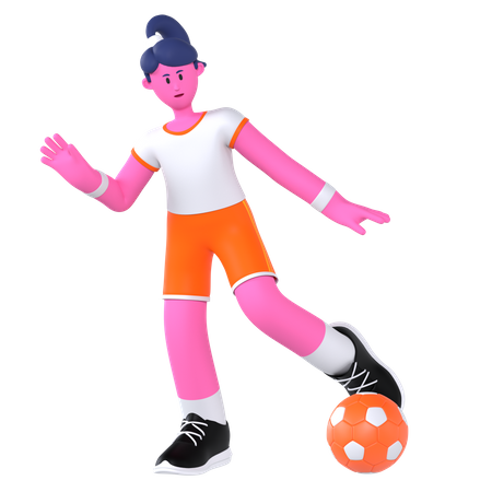 Soccer Player  3D Illustration