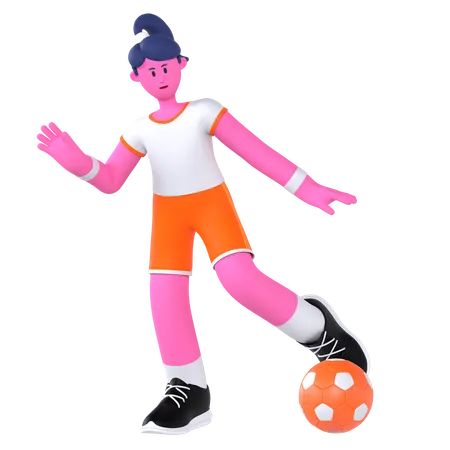 Soccer Player  3D Illustration