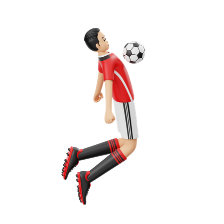 Soccer Player Defending Ball  3D Illustration