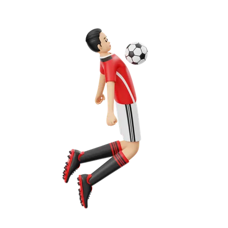 Soccer Player Defending Ball  3D Illustration