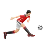 Soccer Player Kick Ball