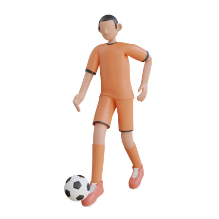 Soccer Playing  3D Illustration