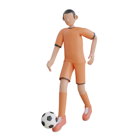 Soccer Playing  3D Illustration