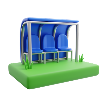 Soccer Team Bench  3D Icon