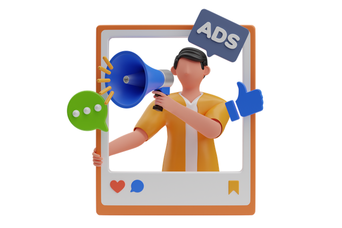 Social Advertising  3D Icon