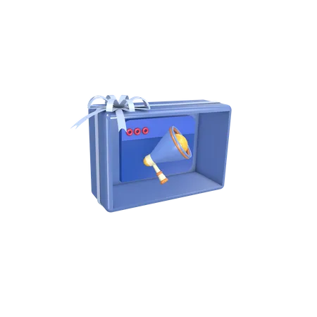 Social announce giftbox  3D Icon