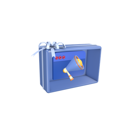 Social announce giftbox  3D Icon