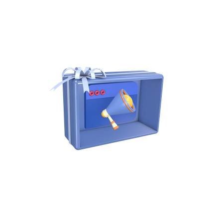 Social announce giftbox  3D Icon