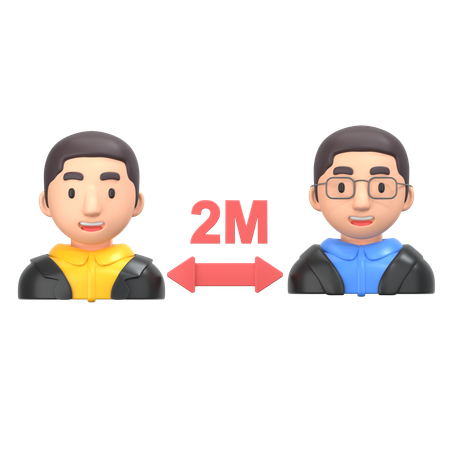 Social distance  3D Icon