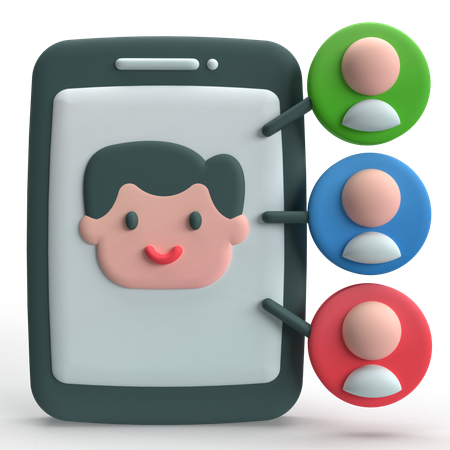 Social Friends  3D Icon