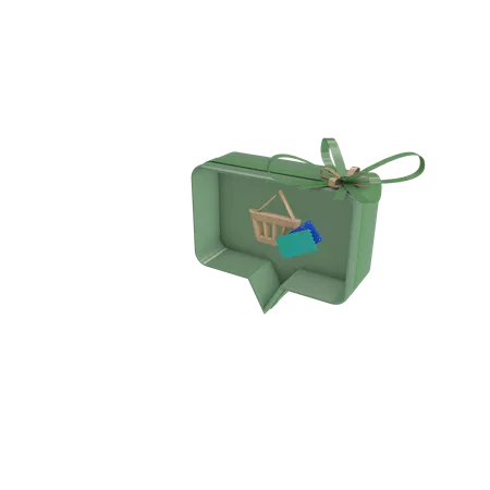 Social-Geschenkbox mit Hinzufügen zum Warenkorb  3D Icon