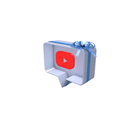 Social gift box with youtube  3D Icon