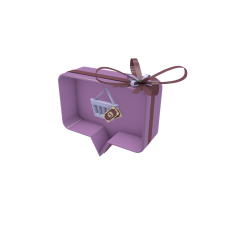 Social giftbox with add to cart  3D Icon