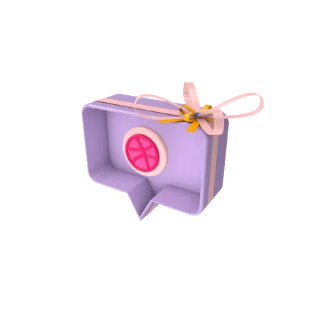 Social giftbox with dribbble  3D Icon