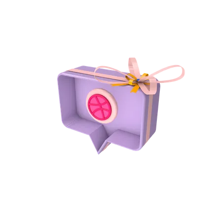 Social giftbox with dribbble 3D Icon