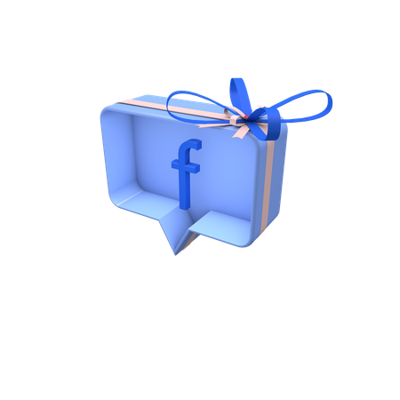 Social giftbox with facebook  3D Icon