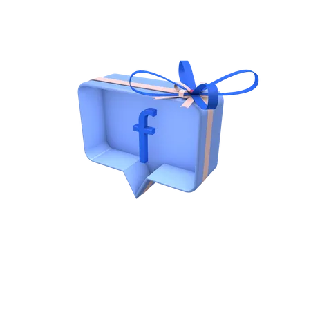 Social giftbox with facebook  3D Icon