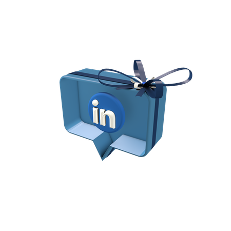 Social giftbox with linkedin  3D Icon