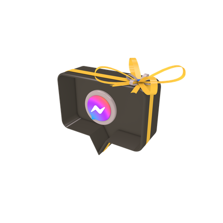 Social giftbox with messenger  3D Icon